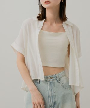Cropped Balloon Blouse