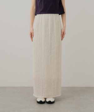 Sheer Embossed Jacquard Skirt