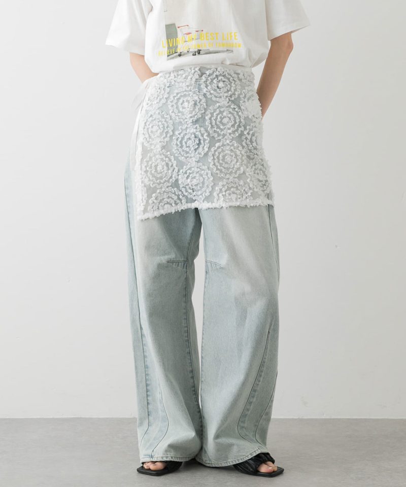 網紗蕾絲綁帶裙簾Tulle Lace Wrap Skirt：圖片 2