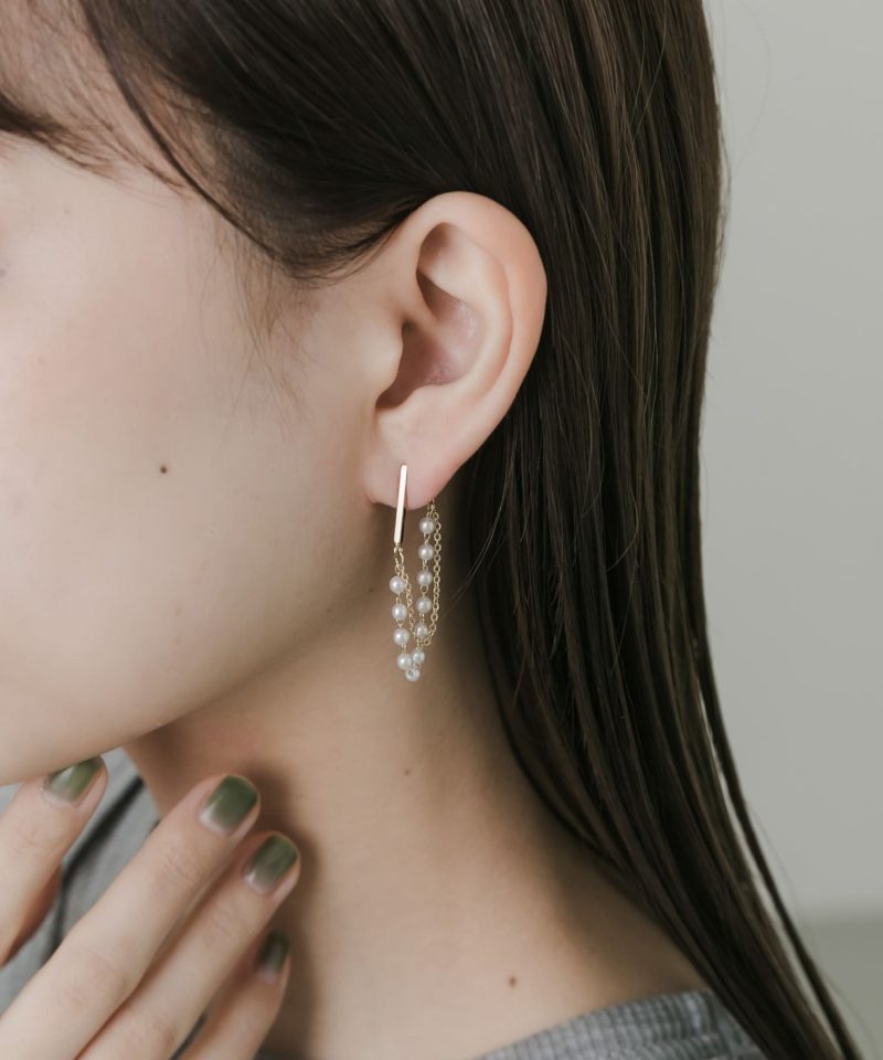 珍珠鏈搖曳耳環Pearl Chain Dangle Earrings